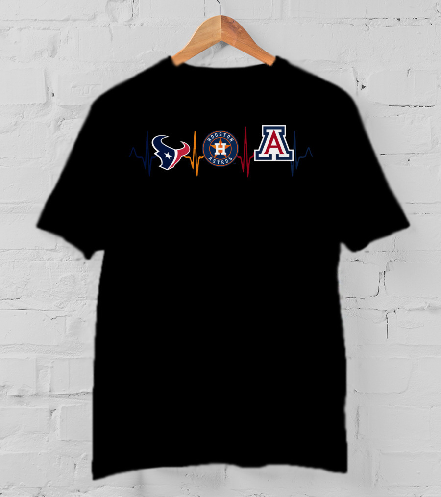 Texans Astros Wildcats Heartbeat T-Shirt