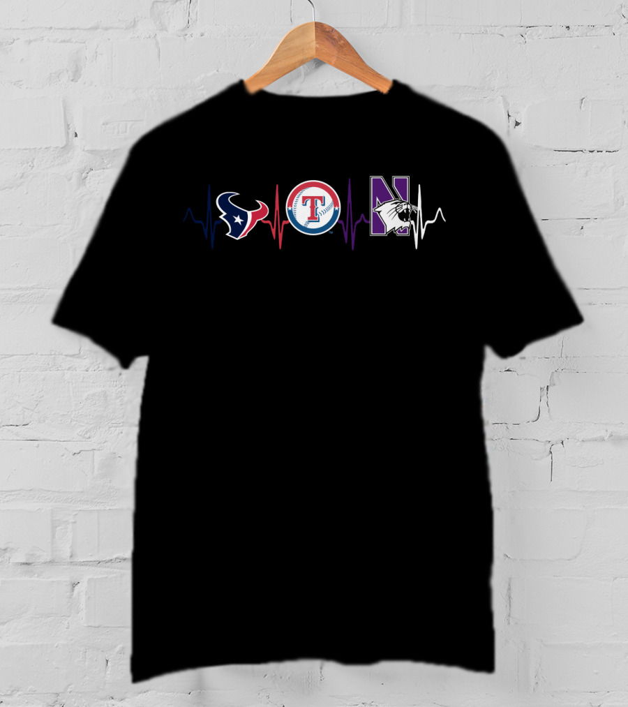 Texans Rangers Northwestern Wildcats Team Pride T-Shirt