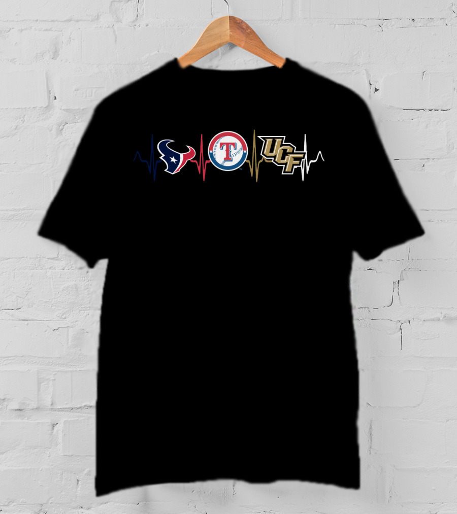 Texans Rangers Ucf Heartbeat T-Shirt