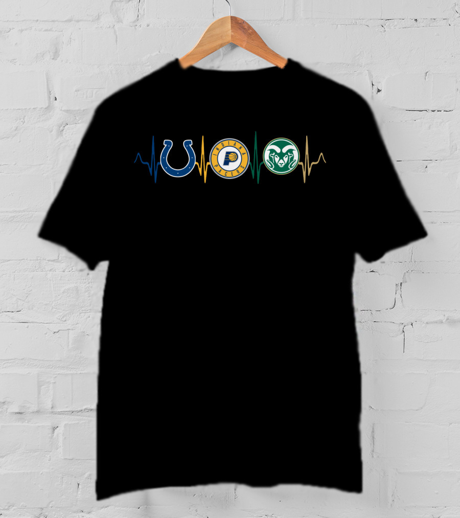 Colts Pacers Rams Heartbeat T-Shirt