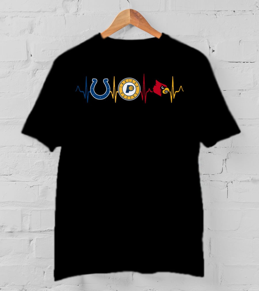 Colts Pacers Cardinals Heartbeat T-Shirt