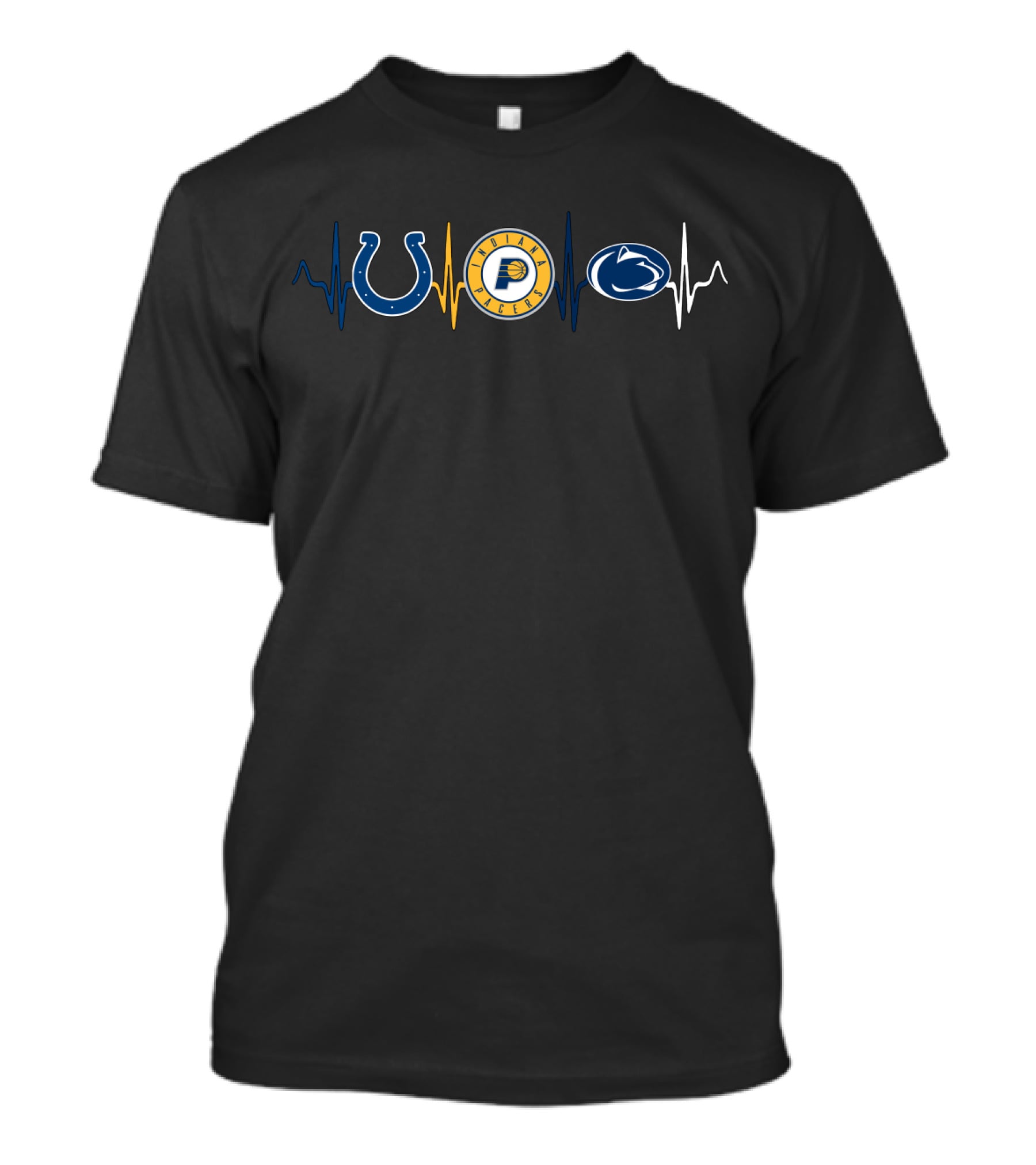 Indianapolis Colts Pacers Logo Penn State Nittany Lions Heartbeat T-Shirt