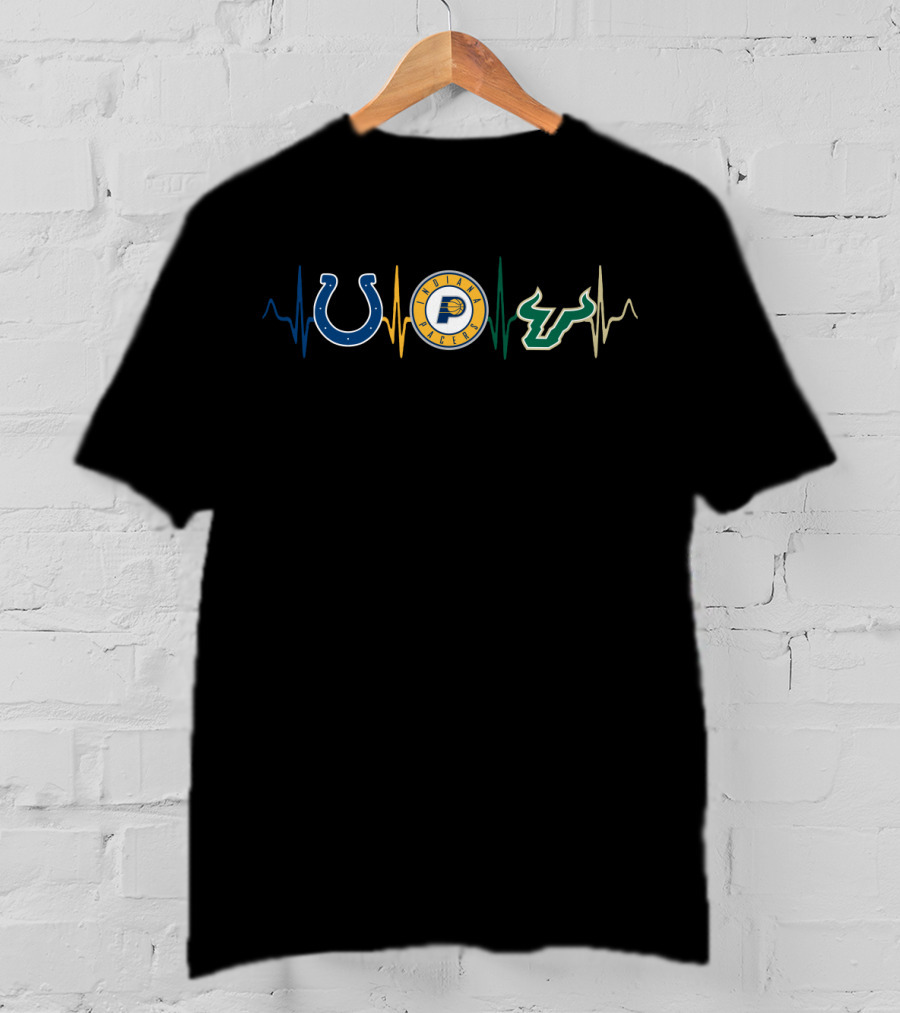 Heartbeats For Colts Pacers Bulls Sfb T-Shirt