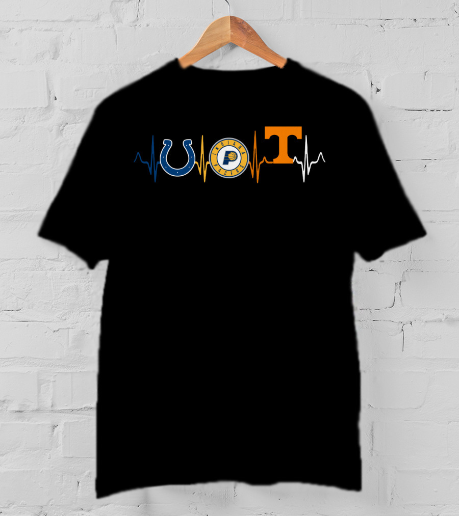 Colts Horseshoe Pacers Basketball Tennessee Volunteers Heartbeat T-Shirt