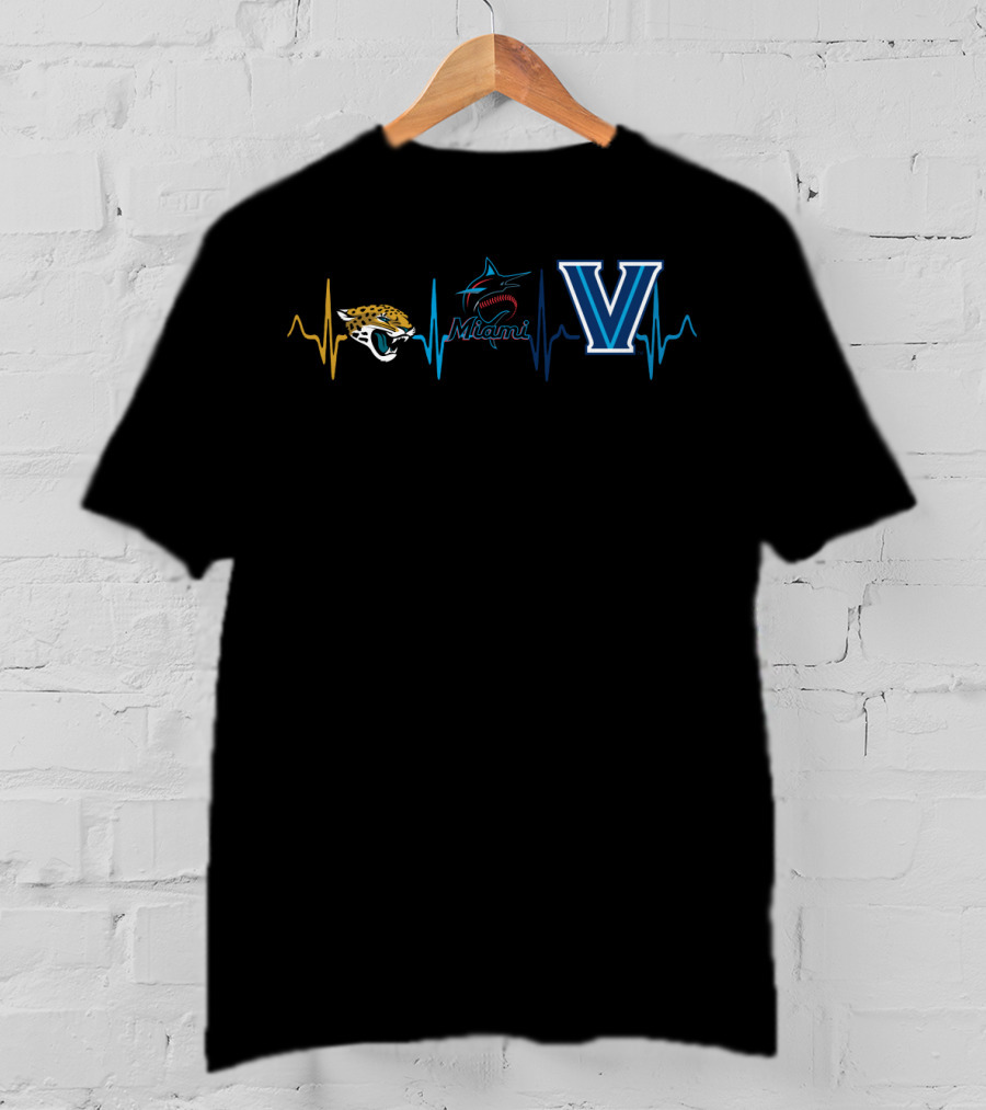 Love Jaguars Miami Marlins Villanova Pulse T-Shirt