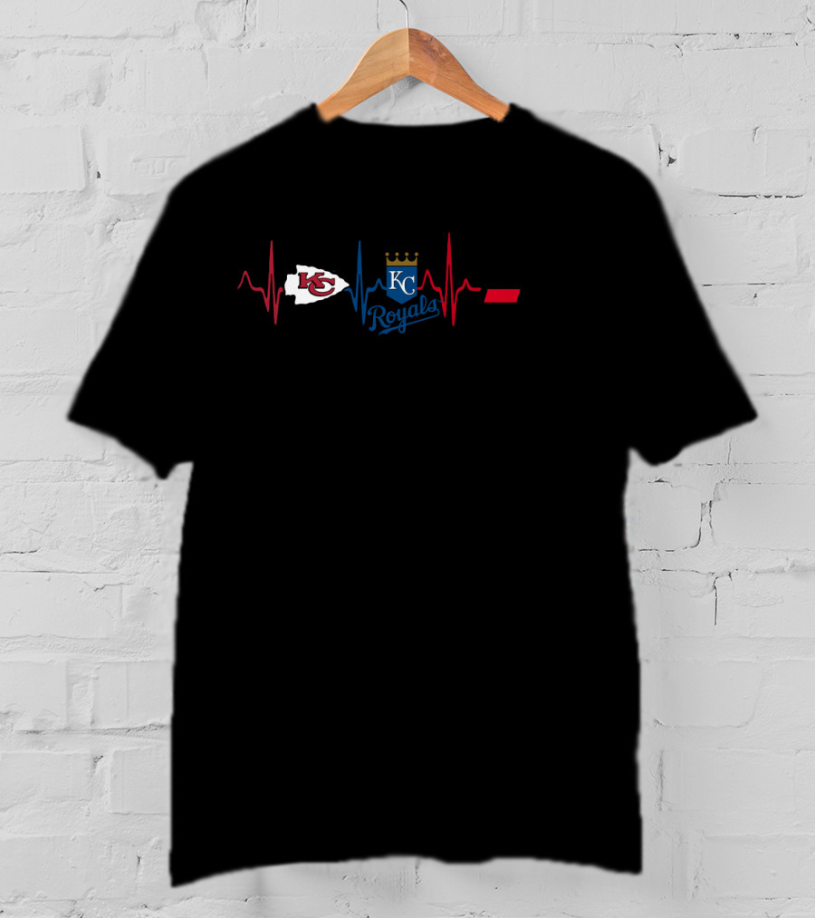 Kansas City Chiefs Royals Heartbeat Cincinnati Bearcats T-Shirt