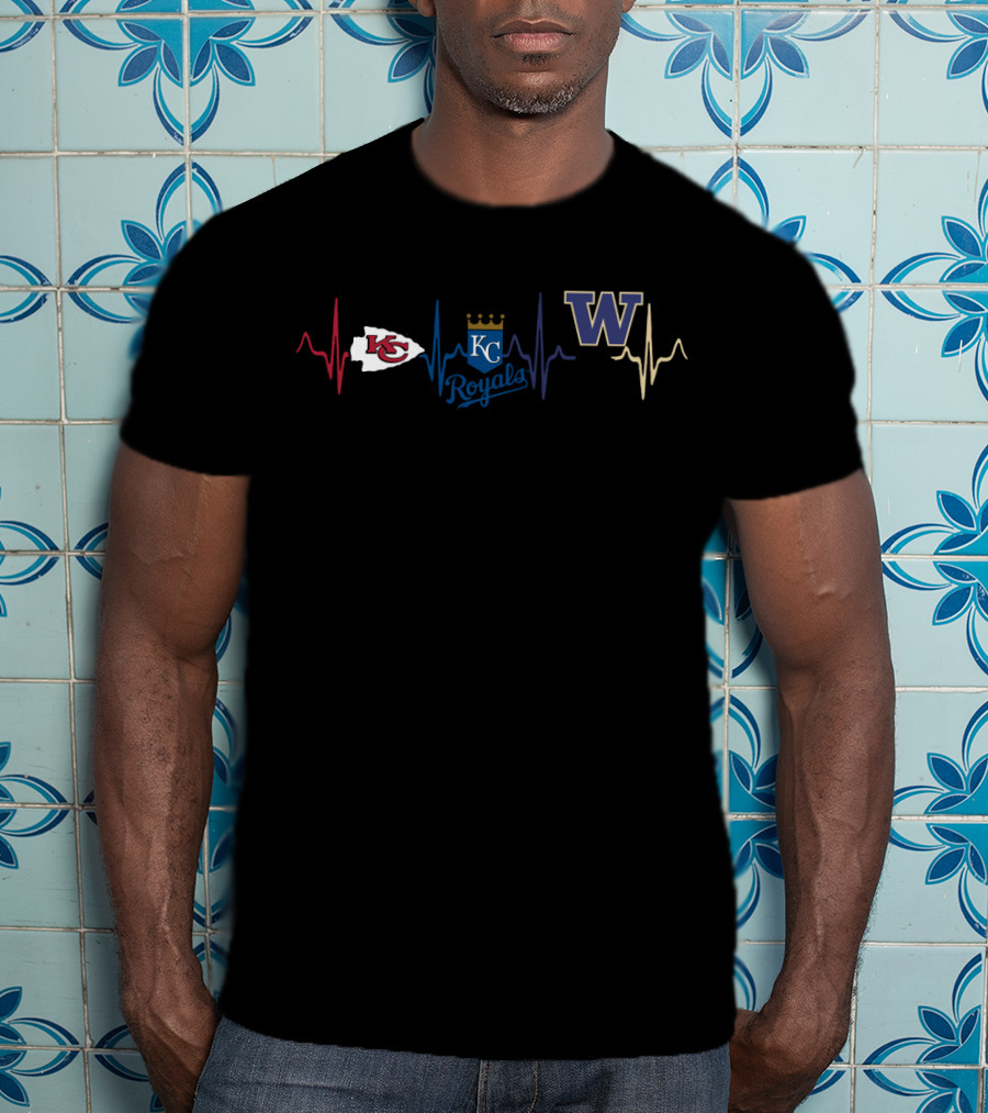 Chiefs Royals Huskies Heartbeat T-Shirt