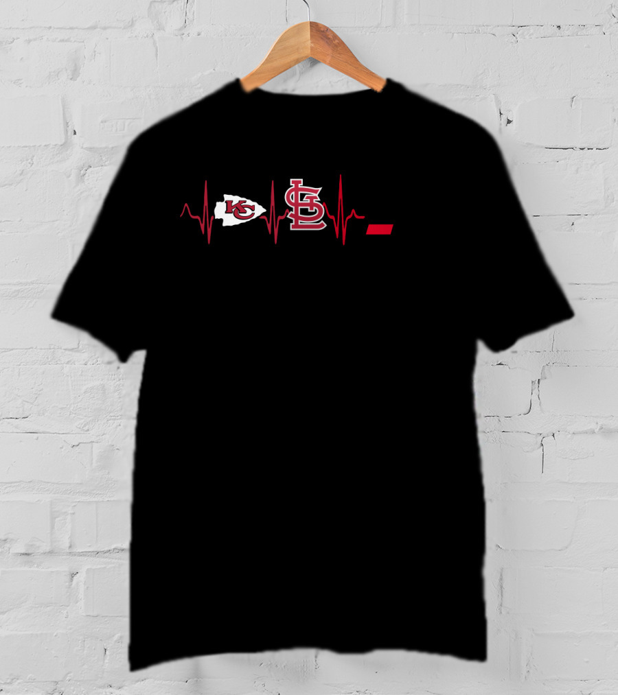 Kansas City Chiefs St. Louis Cardinals Cincinnati Bearcats Heartbeat T-Shirt