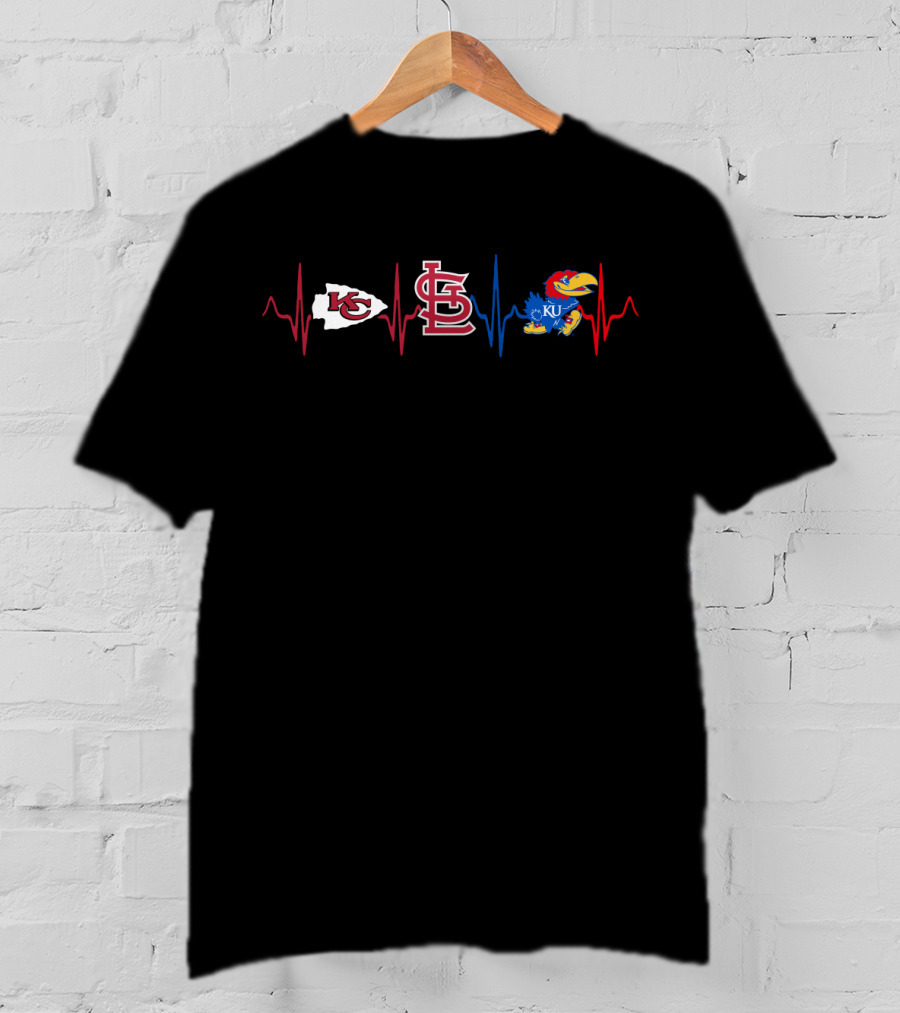 Love Kansas City Chiefs St. Louis Cardinals With Ku Jayhawks Kj T-Shirt