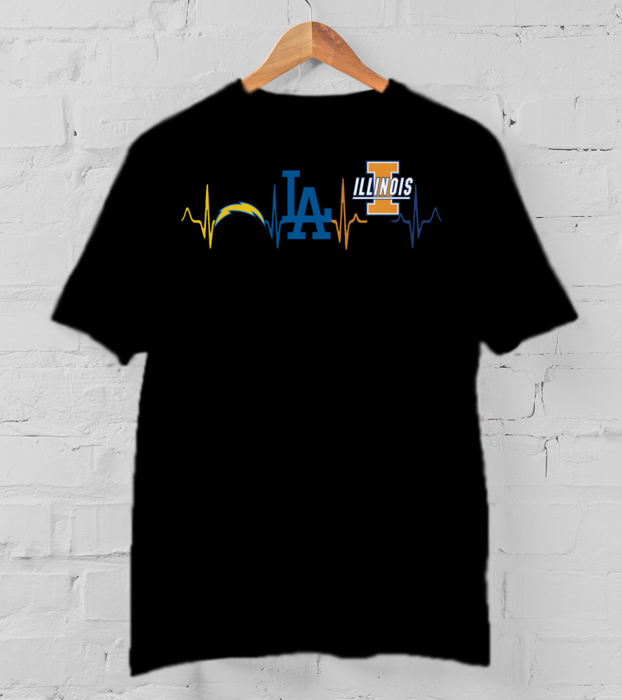 Los Angeles Chargers Dodgers Illinois Fighting Illini Love T-Shirt