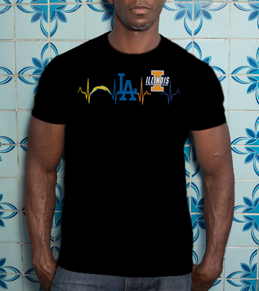 Los Angeles Chargers Dodgers Illinois Fighting Illini Love T-Shirt