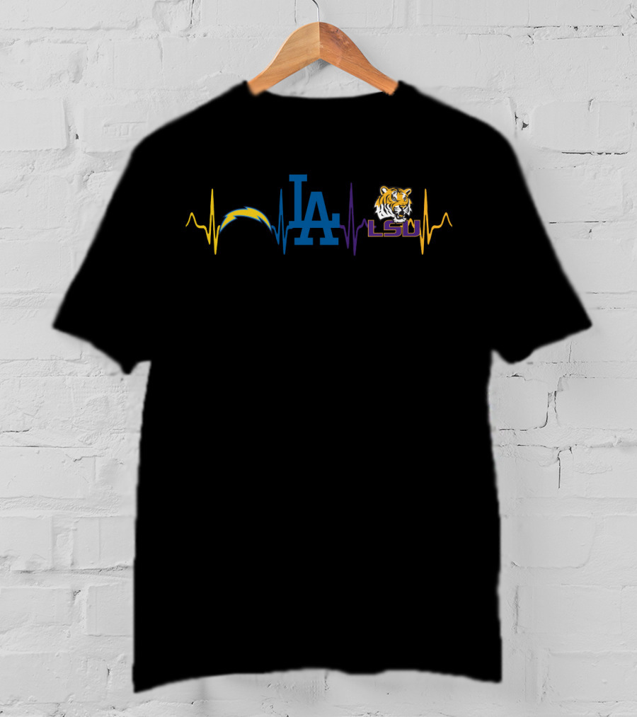 La Dodgers Chargers Lsu Tigers Love T-Shirt