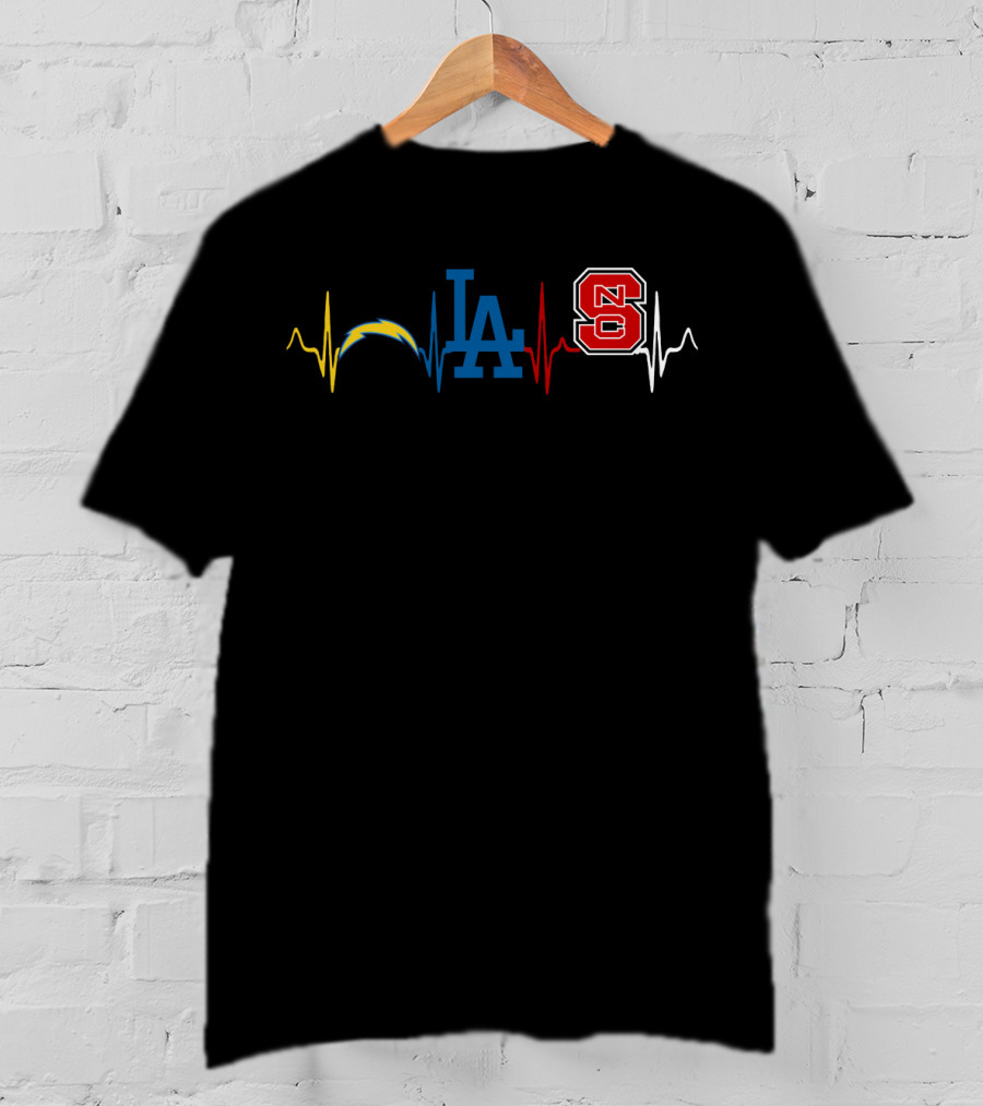 Love Chargers Dodgers Ncs Heartbeat T-Shirt