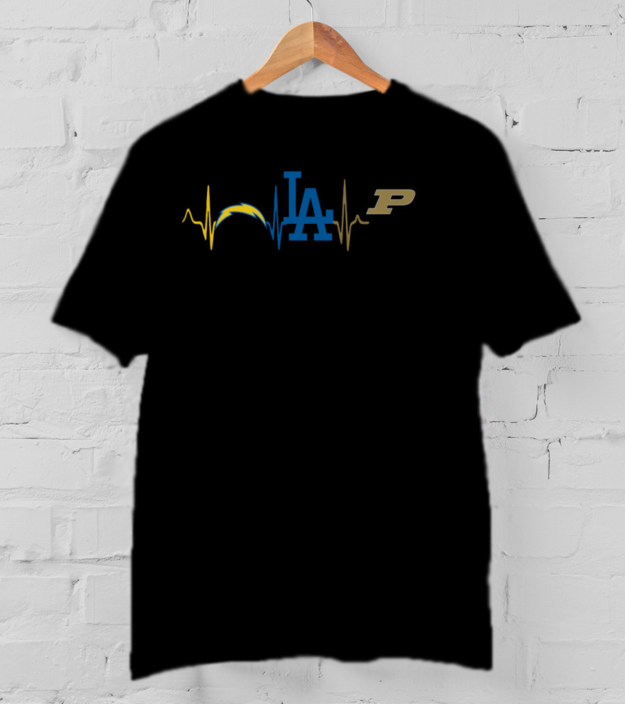 Chargers Dodgers Purdue Heartbeat T-Shirt