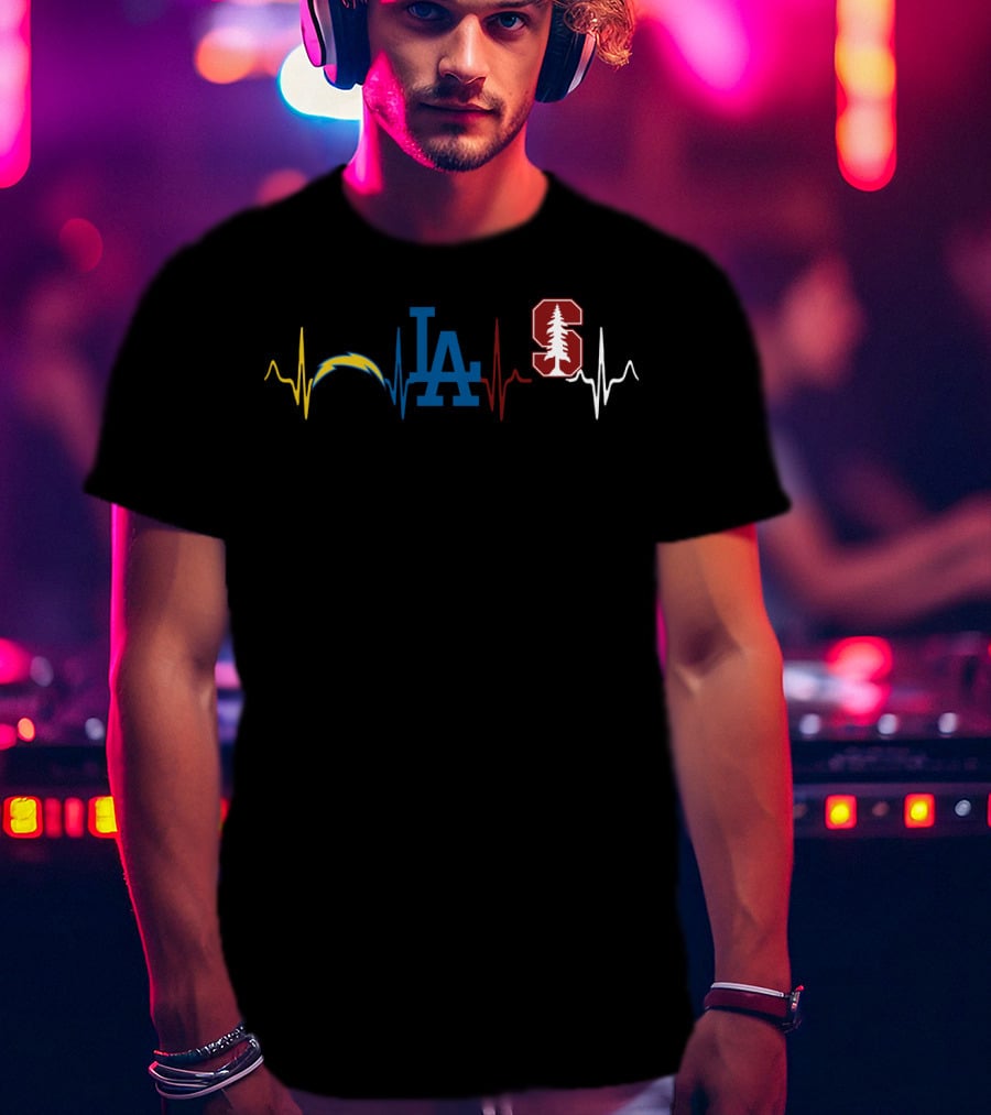 Chargers Dodgers Stanford Ekg Love T-Shirt