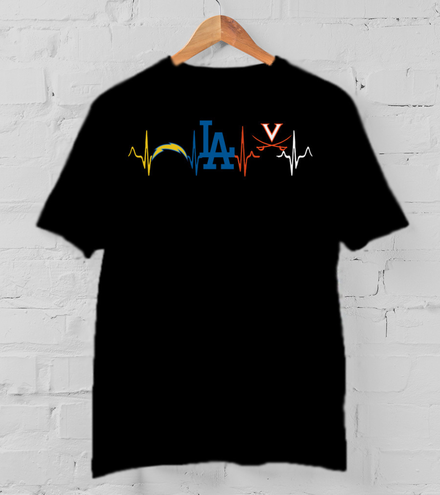 Love Chargers Dodgers Virginia Cavaliers Icons T-Shirt