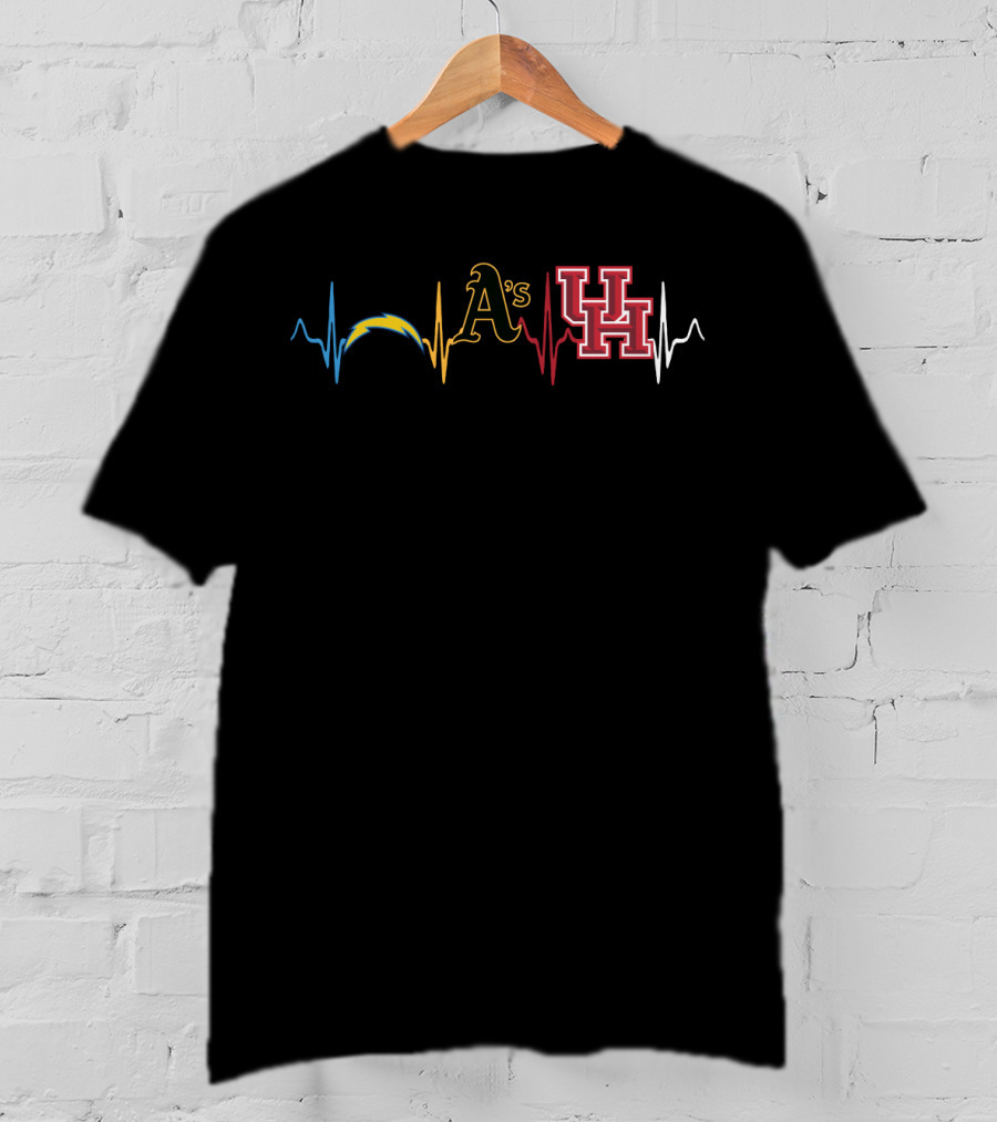 Love Chargers Athletics A's Uh Heartbeat T-Shirt