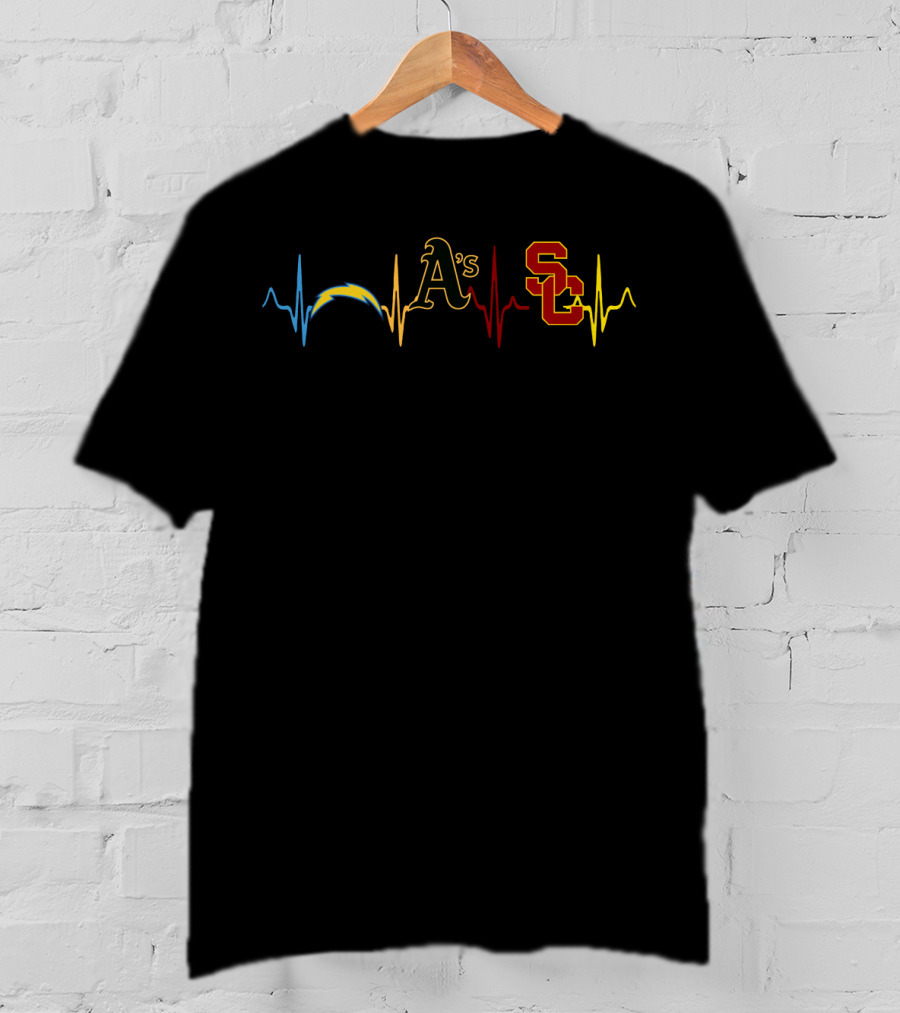Chargers A's Usc Heartbeat T-Shirt