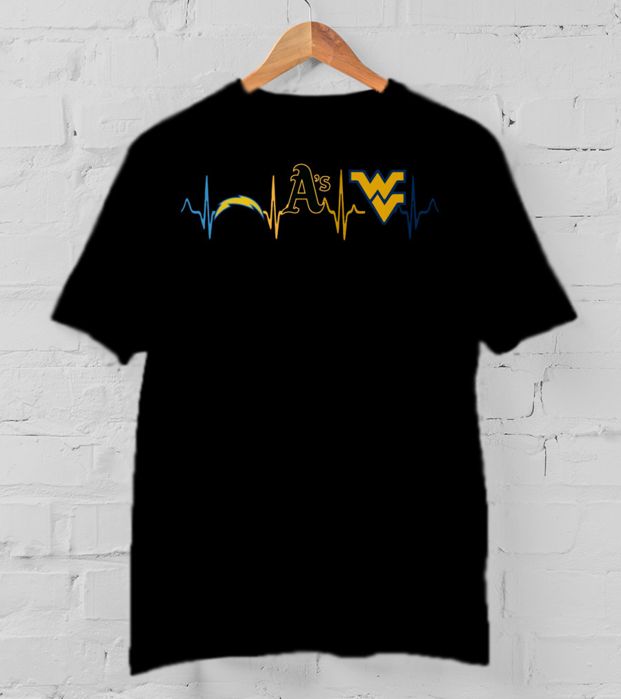 Love Chargers Athletics Wvm A's Heartbeat Icons T-Shirt