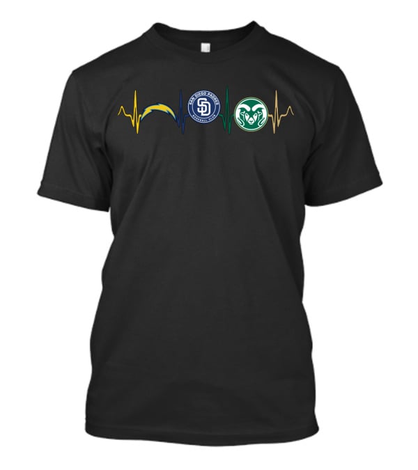 Chargers Padres Rams Heartbeat San Diego Csr T-Shirt