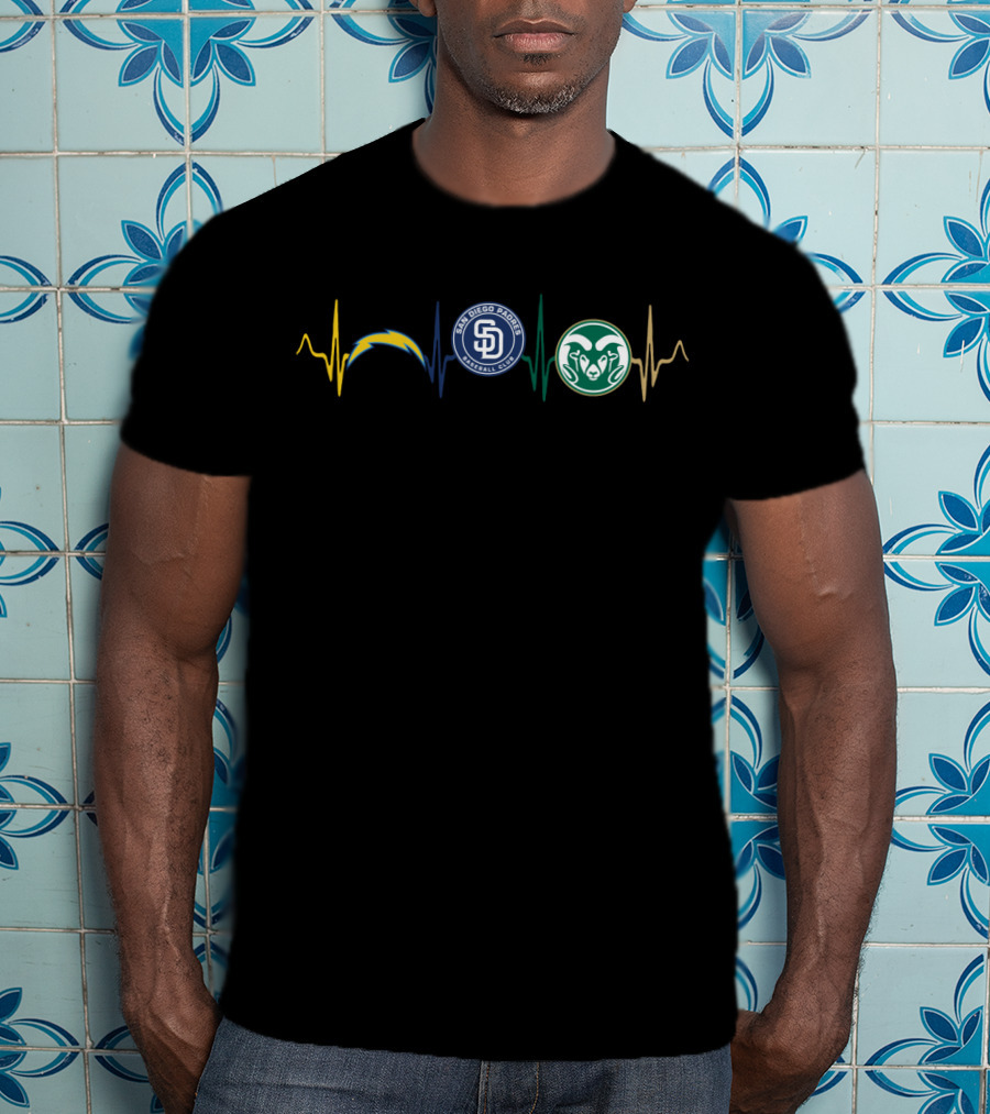 Chargers Padres Rams Heartbeat San Diego Csr T-Shirt
