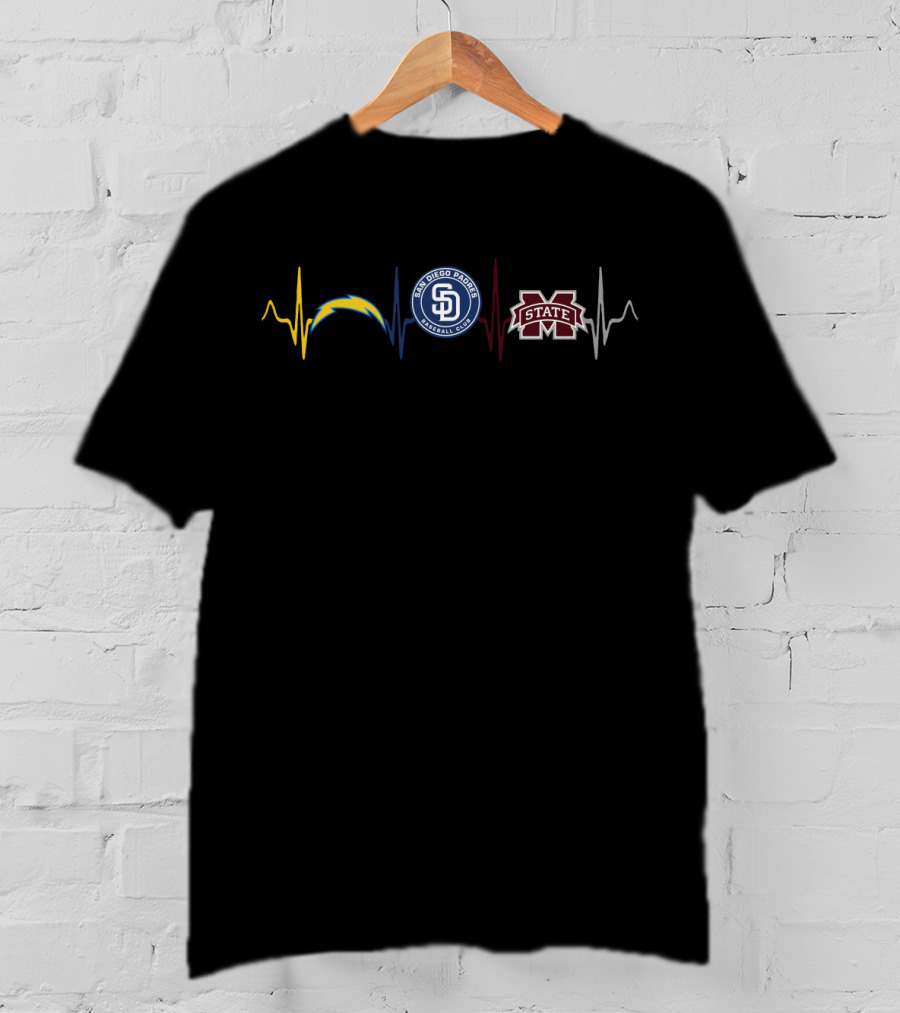 Love Chargers San Diego Padres Mississippi State Msb T-Shirt