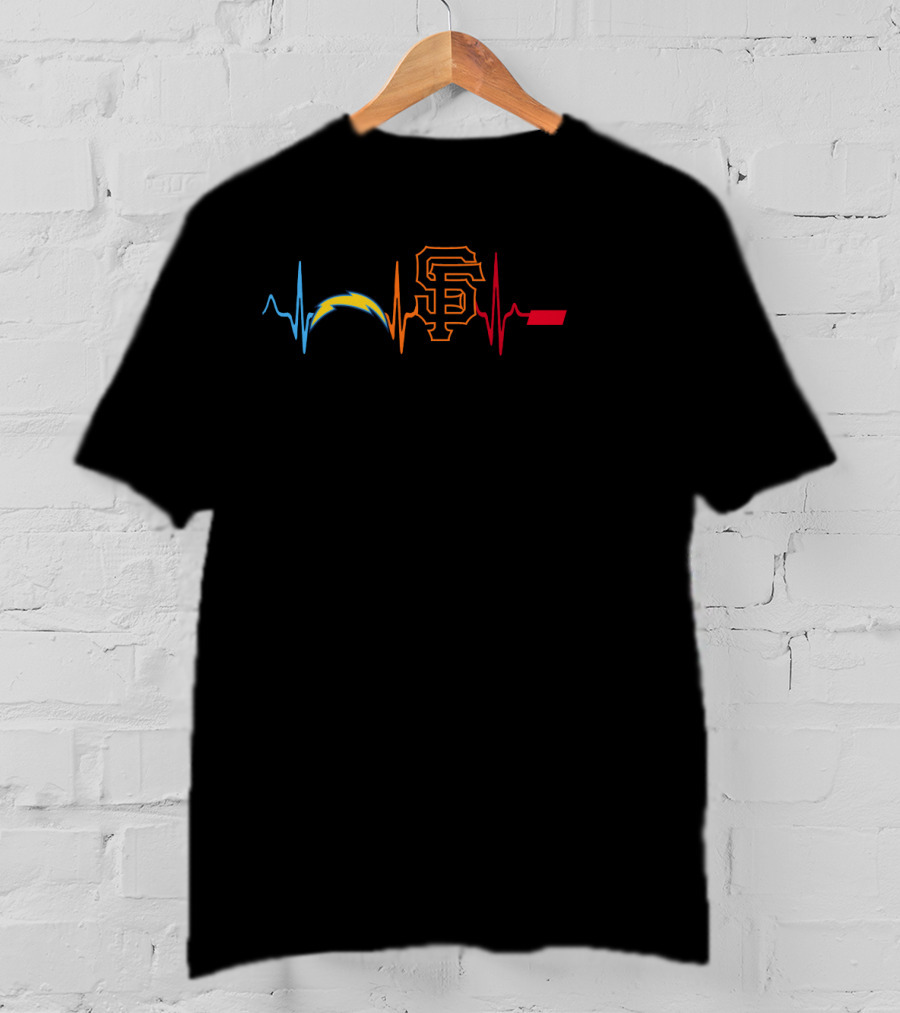 Chargers Giants Cincinnati Heartbeat T-Shirt