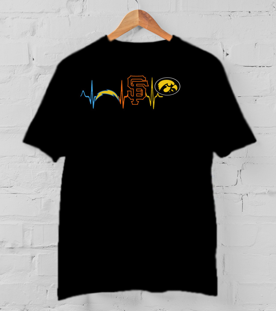 Chargers Giants Iowa Heartbeat T-Shirt