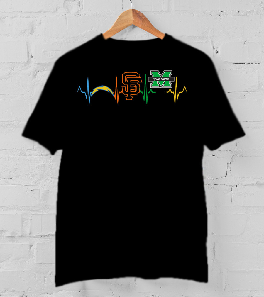 Chargers Love San Francisco Giants Marshall Thundering Herd Mth T-Shirt