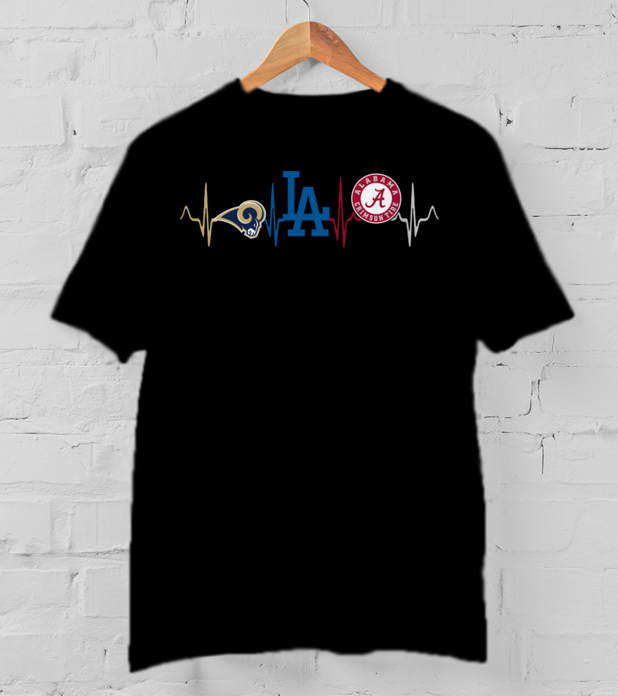 Love Rams Los Angeles Alabama Football Dodgers T-Shirt