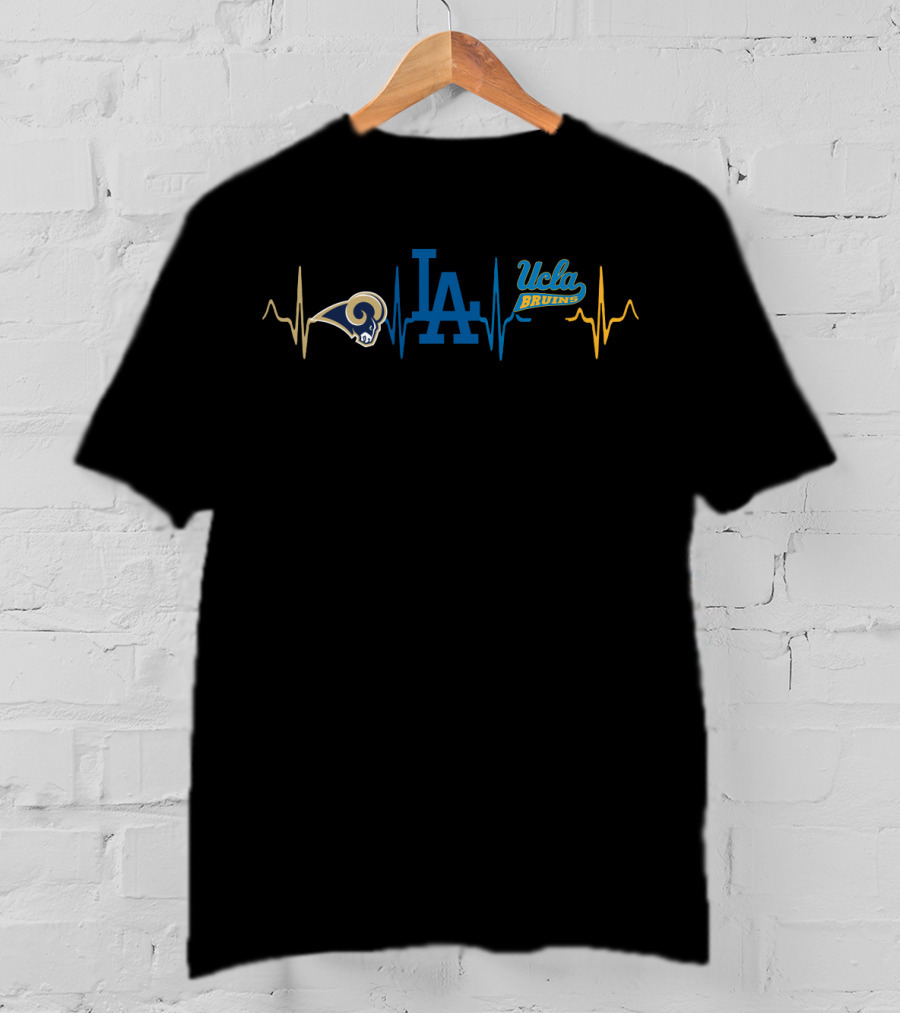 Love Rams La Dodgers Ucla Bruins Heartbeat T-Shirt