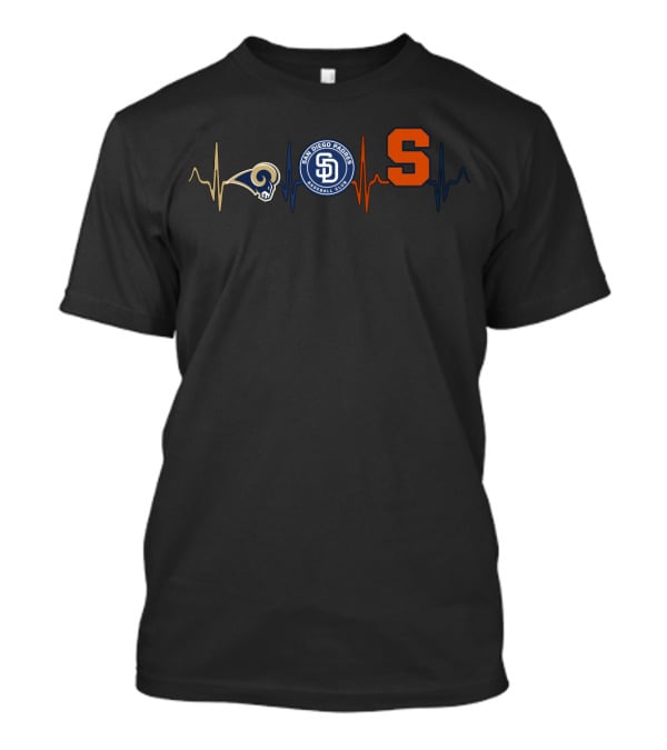 Heartbeat Rams San Diego Padres Syracuse Orange T-Shirt