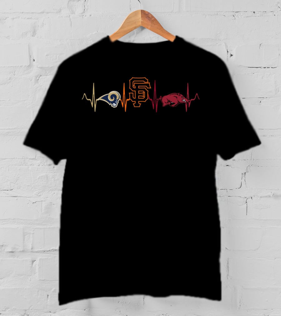 Rams Giants Ar Heartbeat T-Shirt