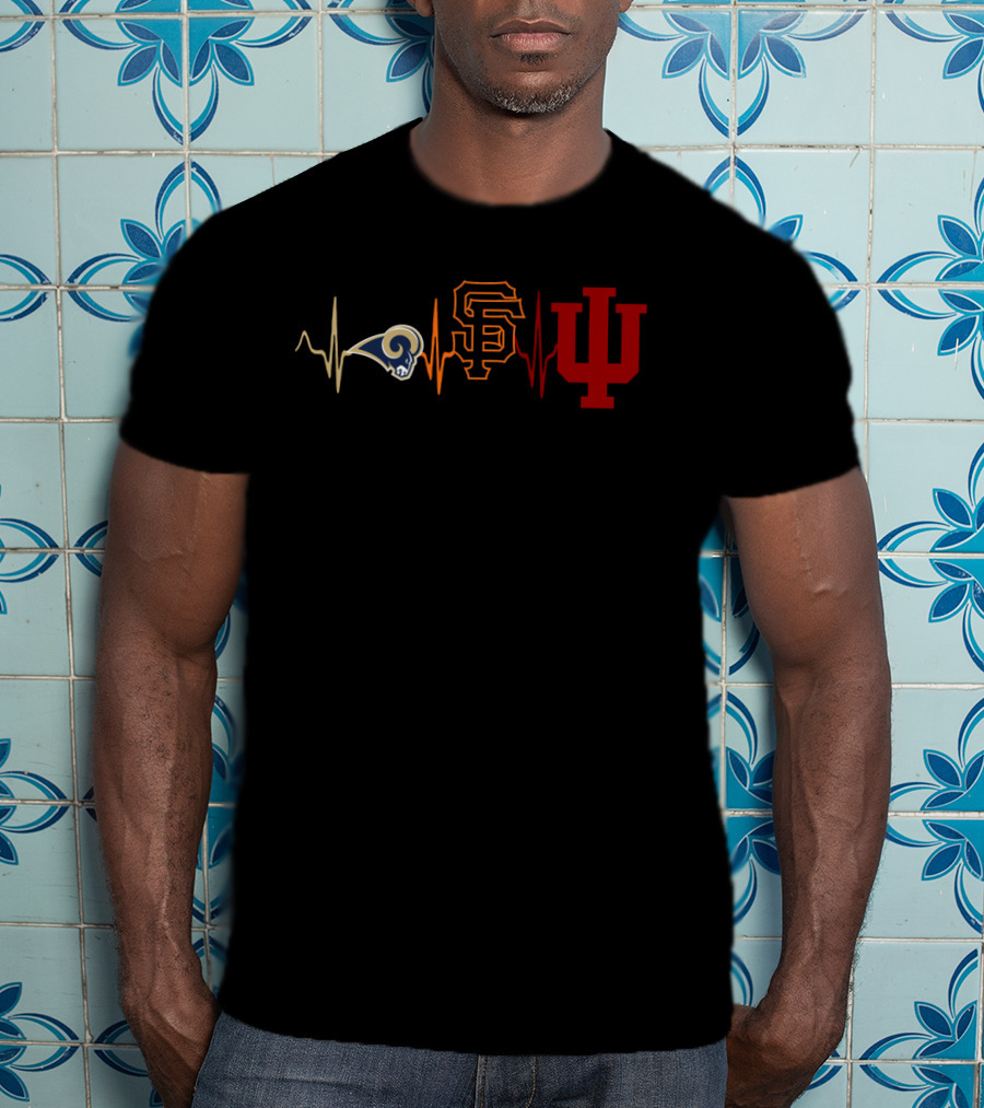 Rams Giants Indiana Heartbeat T-Shirt
