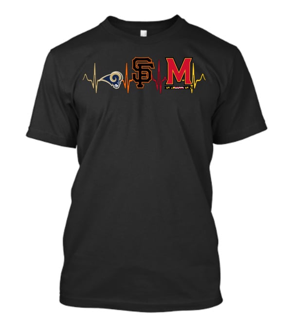 Love Rams Sf Giants Maryland Heartbeat T-Shirt