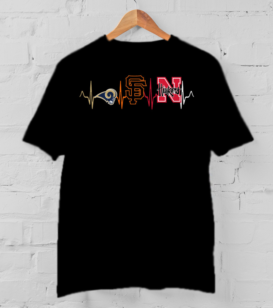 Love Rams San Francisco Giants With Nebraska Huskers T-Shirt