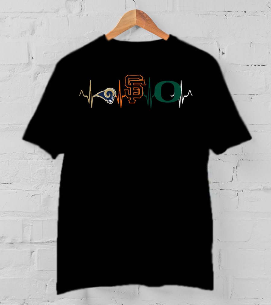 Rams Giants Oregon Heartbeat T-Shirt