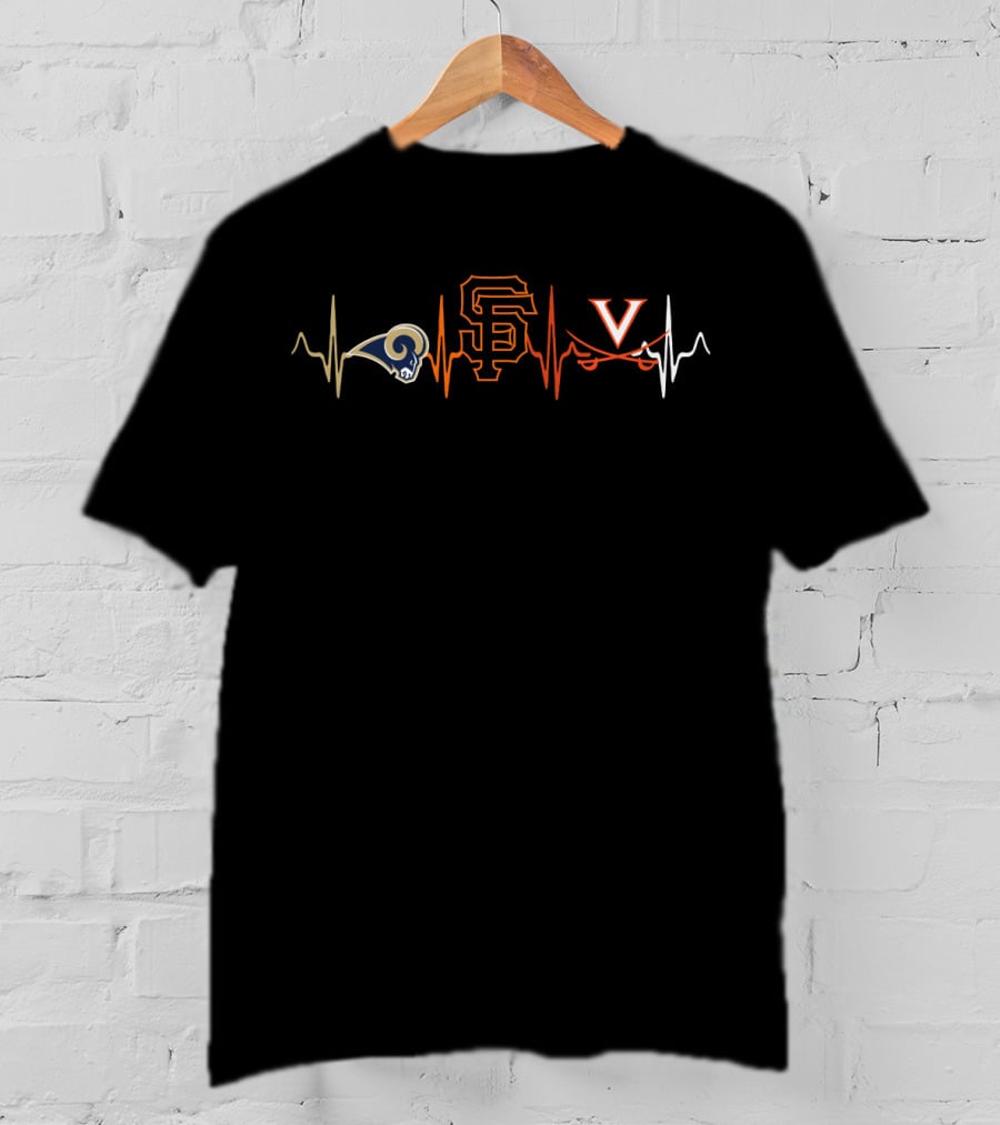 Love Rams San Francisco Giants Virginia Cavaliers T-Shirt