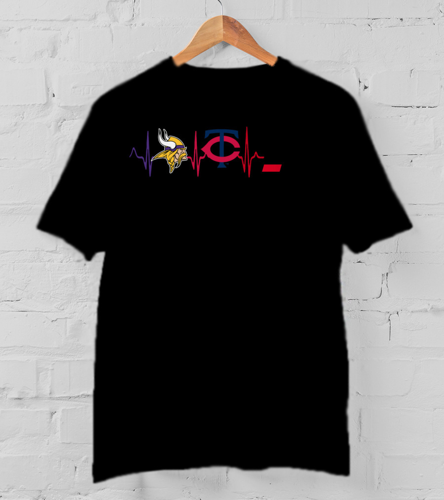Vikings Twins Cincinnati Heartbeat T-Shirt