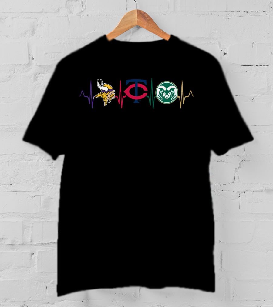 Love Vikings Twins Csr Heartbeat Icons T-Shirt