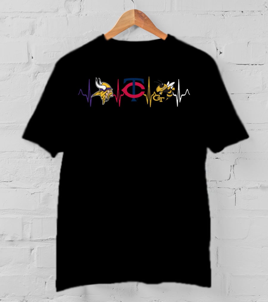 Vikings Twins Tc Gt Heartbeat T-Shirt