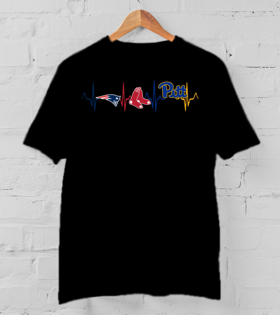 Patriots Red Sox Pitt Heartbeat T-Shirt