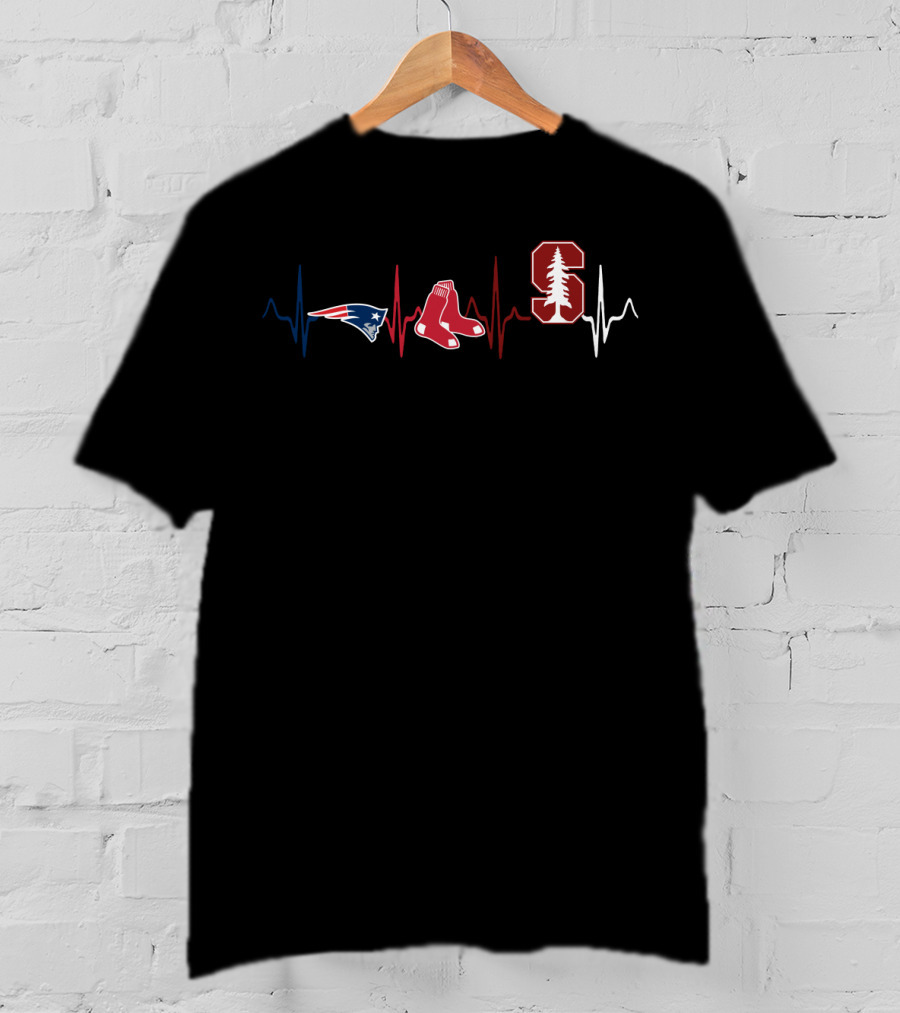 Patriots Red Sox Stanford Heartbeat T-Shirt