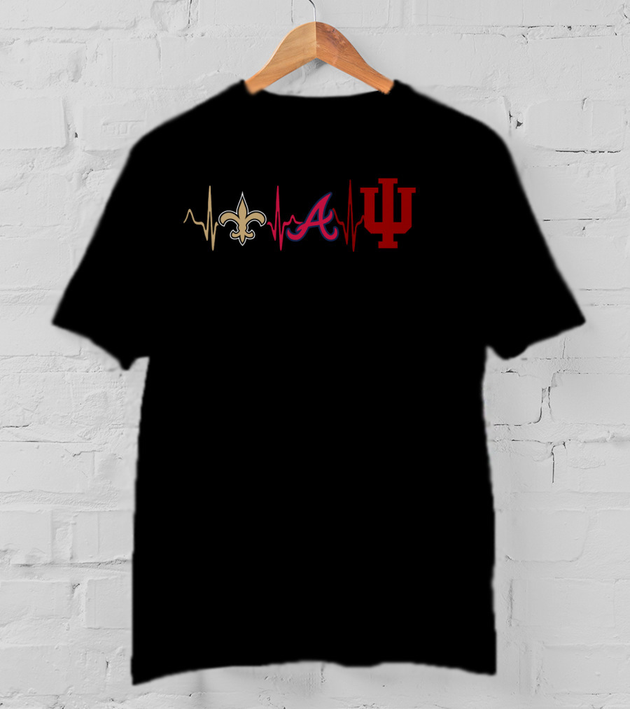 Love New Orleans Saints Atlanta Braves Indiana Hoosiers Icons T-Shirt