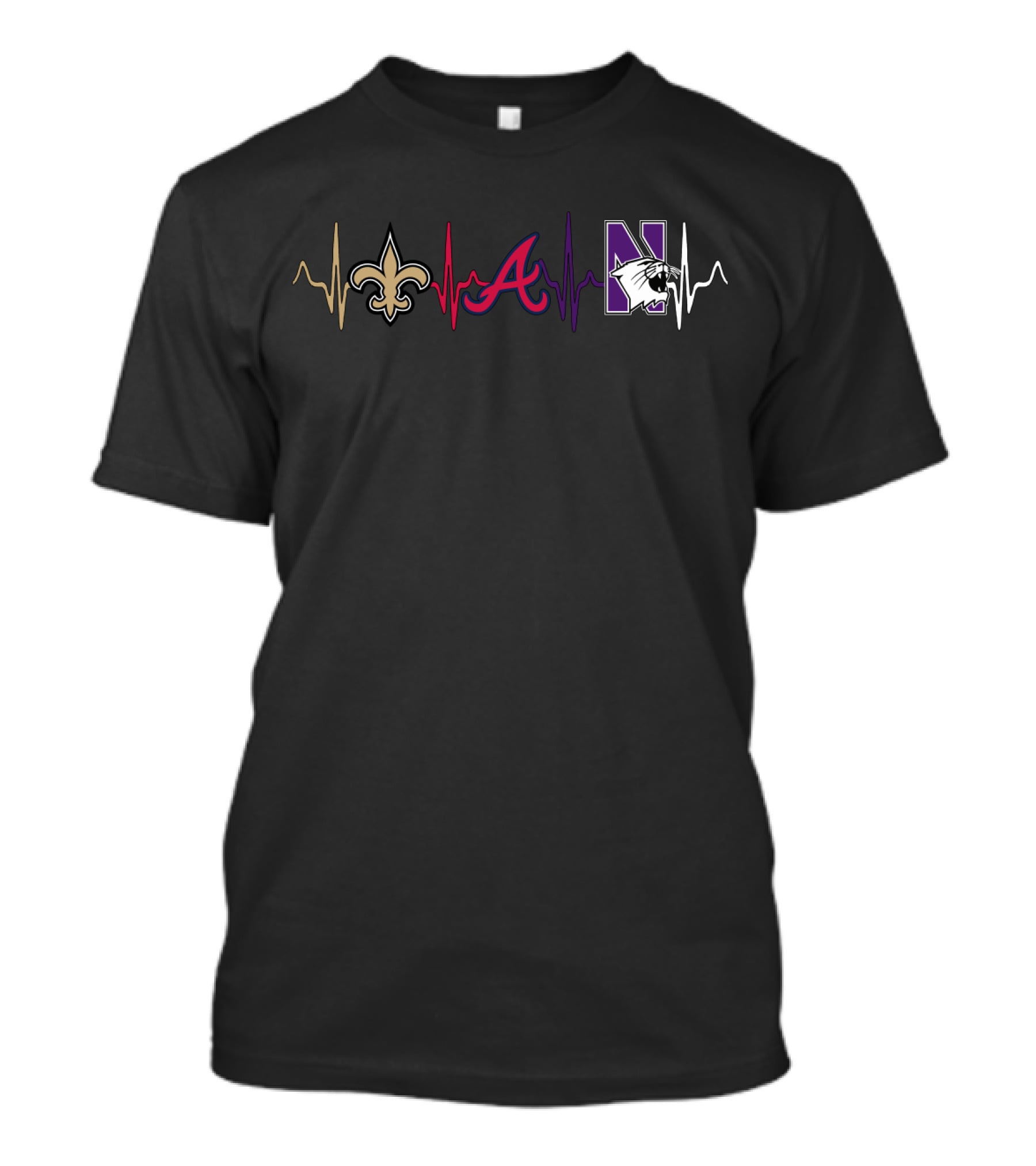 Love Saints And Braves With Northwestern Wildcats T-Shirt