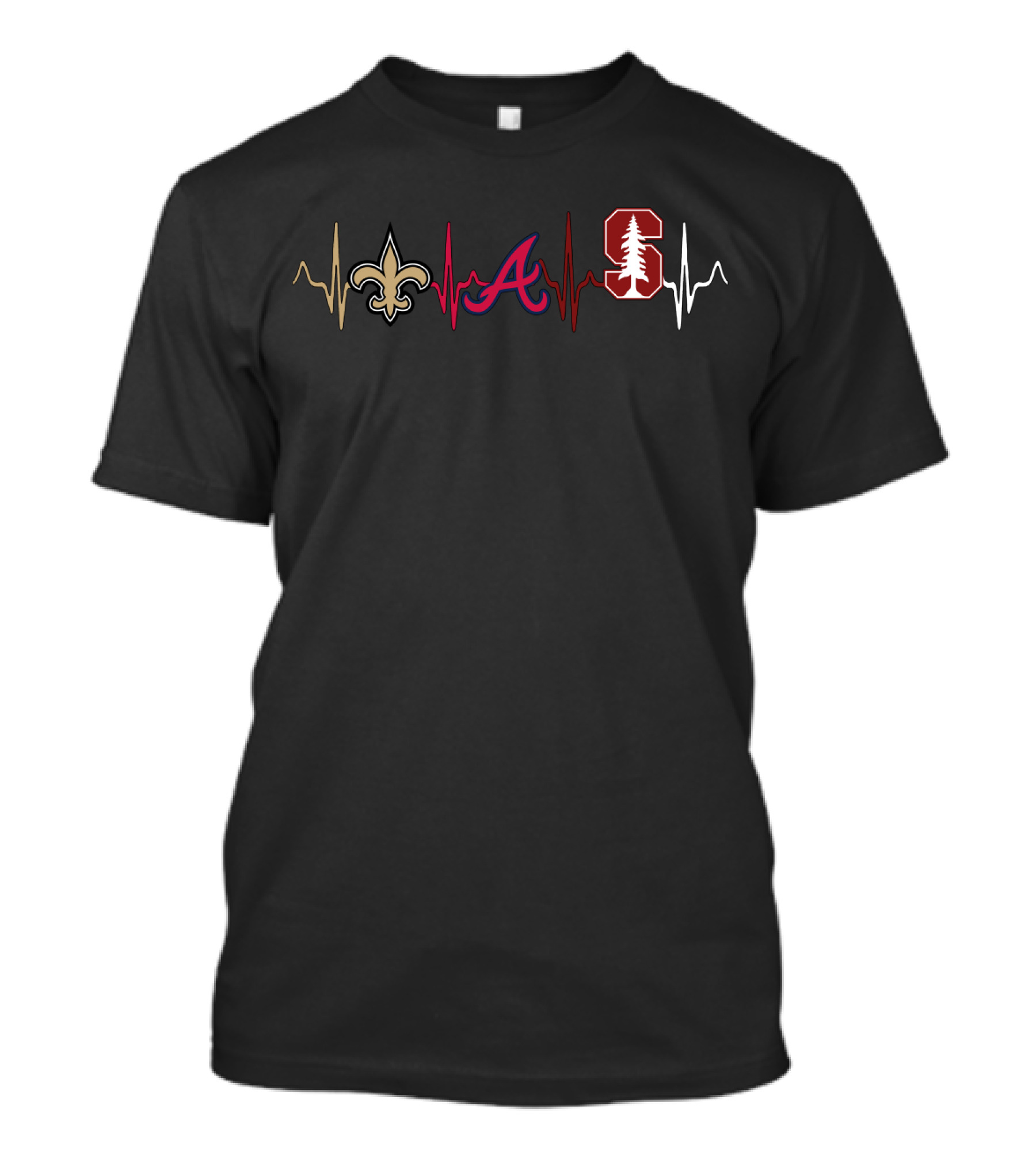 Love For New Orleans Saints Atlanta Braves Stanford Cardinal T-Shirt