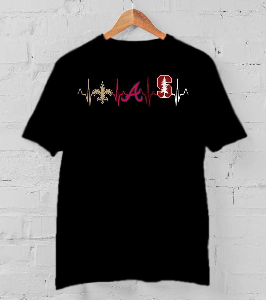 Love For New Orleans Saints Atlanta Braves Stanford Cardinal T-Shirt