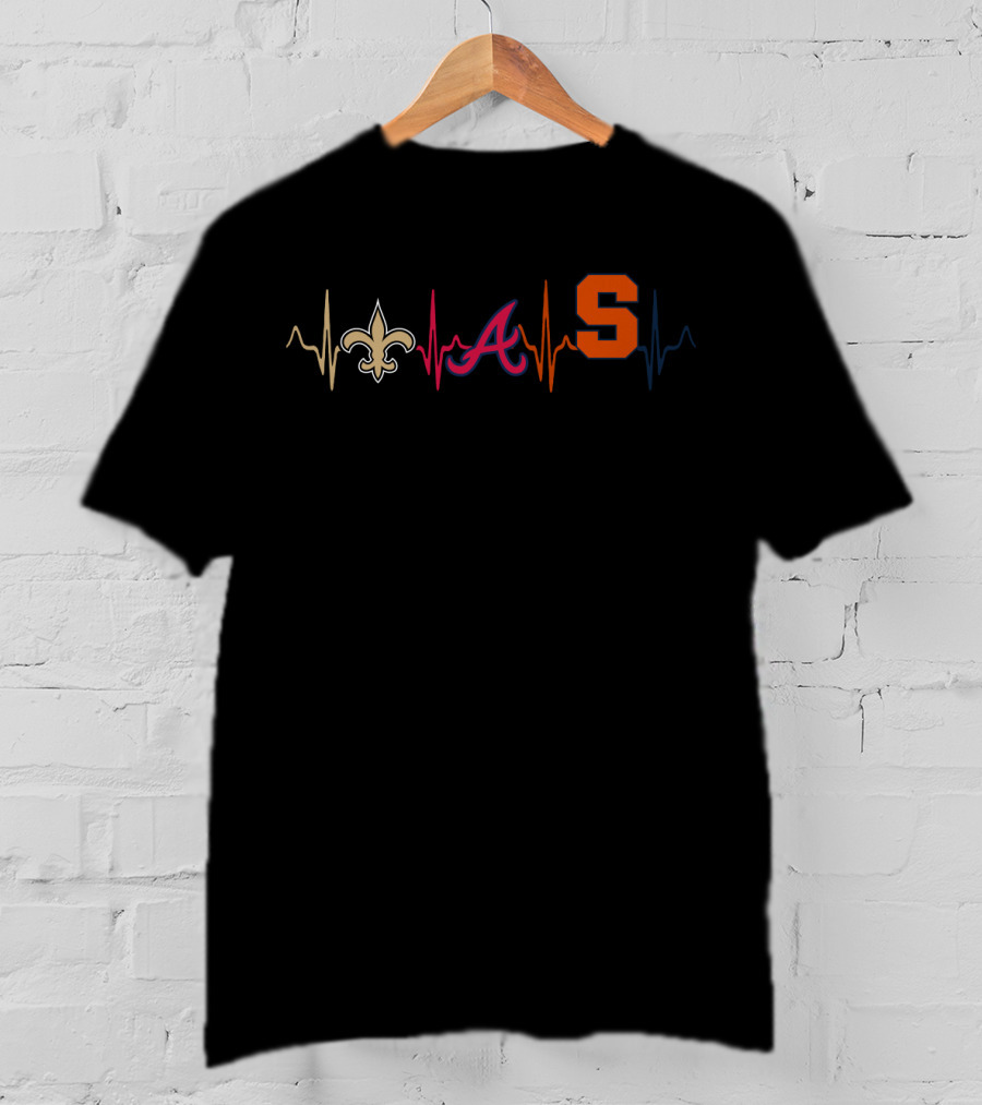 Love Saints With Braves With So Heartbeat Icons T-Shirt