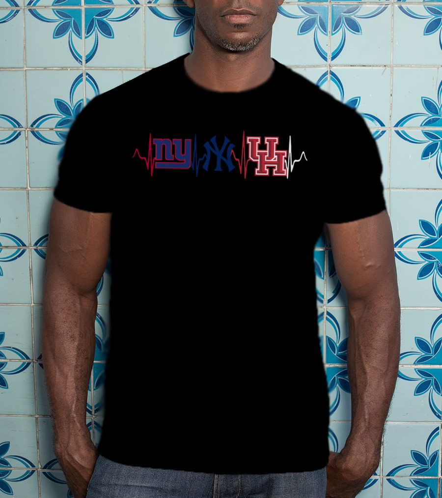 Ny Giants Yankees Uh Heartbeat T-Shirt