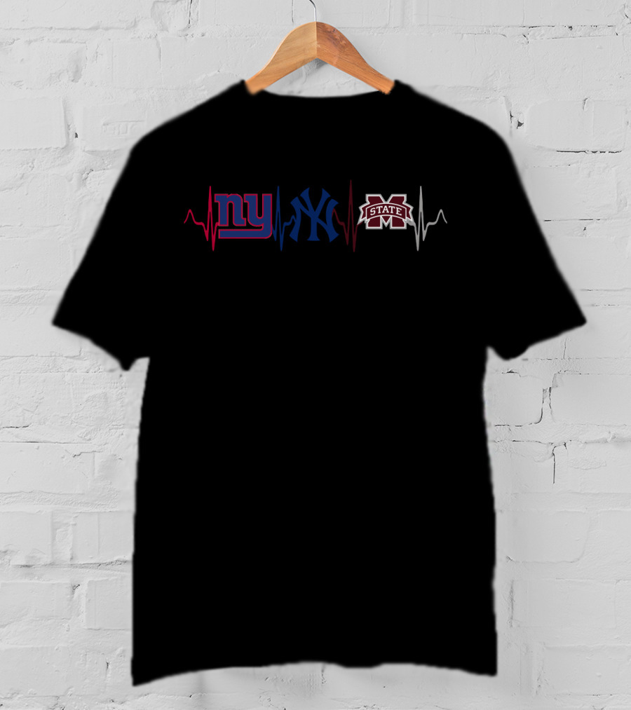 Love New York Giants Yankees Mississippi State T-Shirt